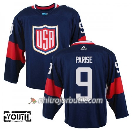 USA Tröja Zach Parise 9 World Cup 2016 Barn Blå Premier USA Tröja Zach Parise 9 World Cup 2016 Barn Blå Premier